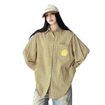 Plaid Oversized Button-Up Shirt with Pocket 4