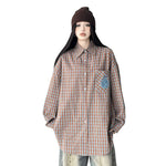 1627207:201562556,6000250096182,6000250096182, Plaid Oversized Button-Up Shirt with Pocket