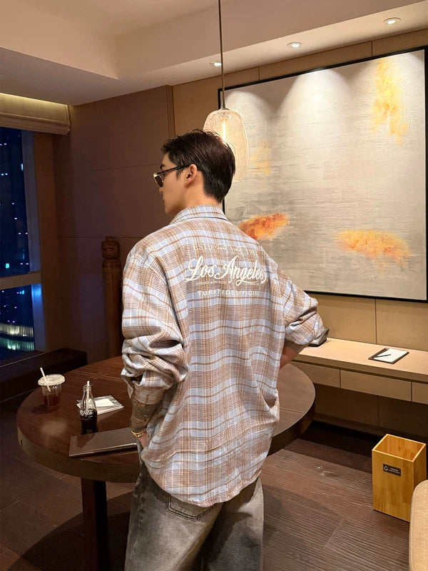 Plaid Oversized Long Sleeve Button Down Shirt 2