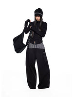 Plaid Patchwork Wide-Leg Drawstring Pants 3