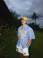 Plaid Short Sleeve Button-Up Graphic Shirt 1