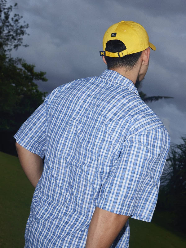 Plaid Short Sleeve Button-Up Graphic Shirt 4