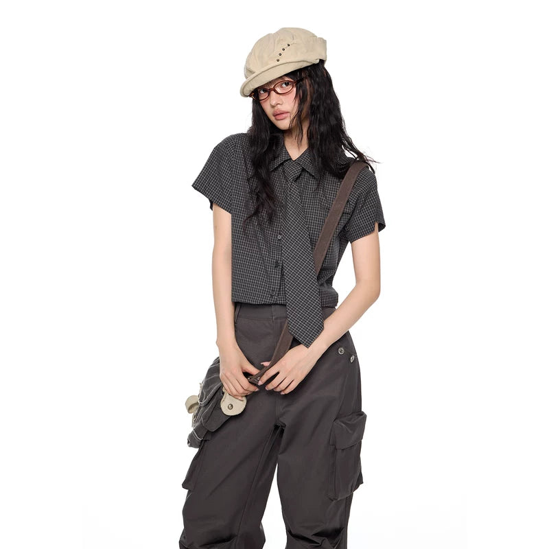 6042723056127,6042723056129,6042723056131, Plaid Short-Sleeve Slim Fit Shirt