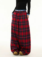 Plaid Wide-Leg Drawstring Lounge Pants 3