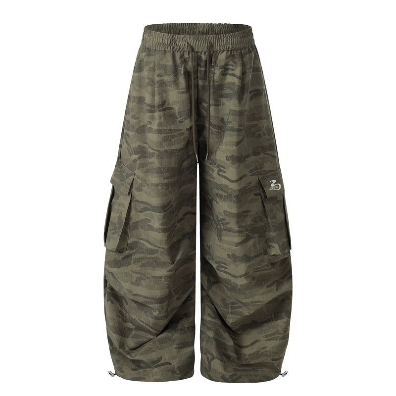 6012337096738,6012337096739,6012337096740,6012337096741, Pleated Camo Wide Leg Cargo Pants