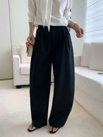 Pleated Curved Wide-Leg Floor-Length Pants 3