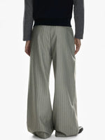 Pleated Pinstripe Wide Leg Dress Pants 5