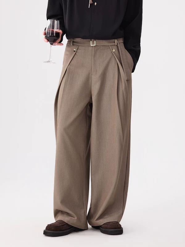 Pleated Wide Leg High Waist Pants 2
