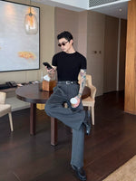 Pleated Wide Leg Straight Fit Dress Pants 4