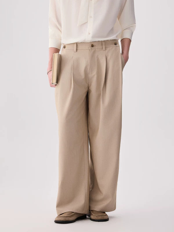 Pleated Wide Leg Toggle Waist Pants 4