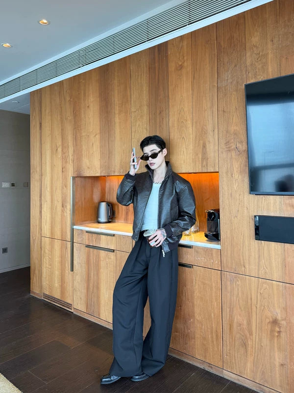 Pleated Wide Leg Work Casual Pants 4