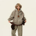 Polka Dot Fleece Zip-Up Hooded Jacket 2