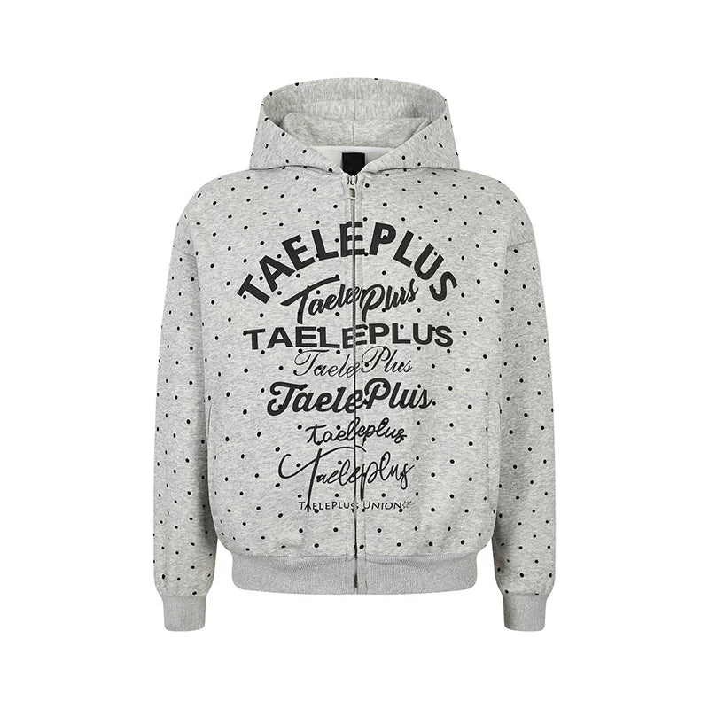 1627207:8461999,6171042578711,1627207:8461999,6171042578712,1627207:8461999,6171042578713,6171042578711,6171042578712,6171042578713, Polka Dot Graphic Hooded Pullover Sweatshirt