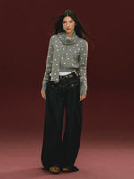 Polka Dot Knit Cardigan Sweater 4