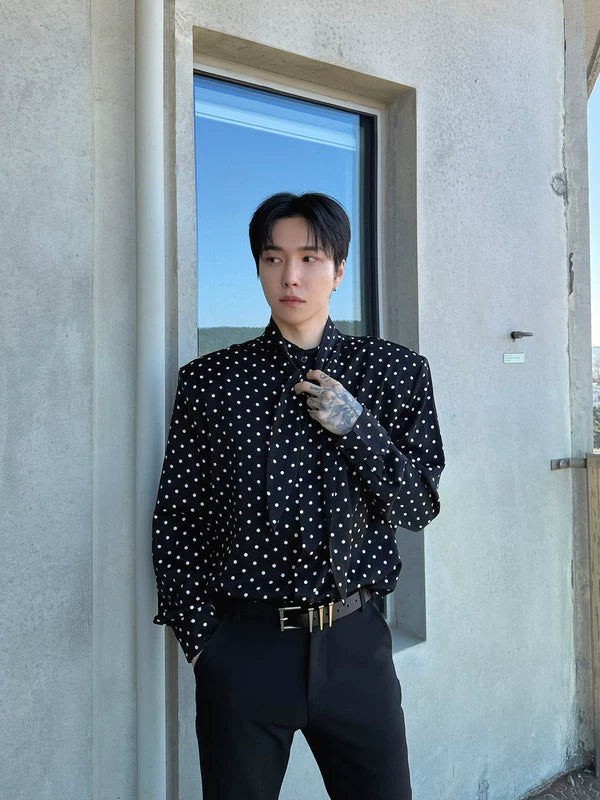 Polka Dot Long Sleeve Button Up Shirt 2