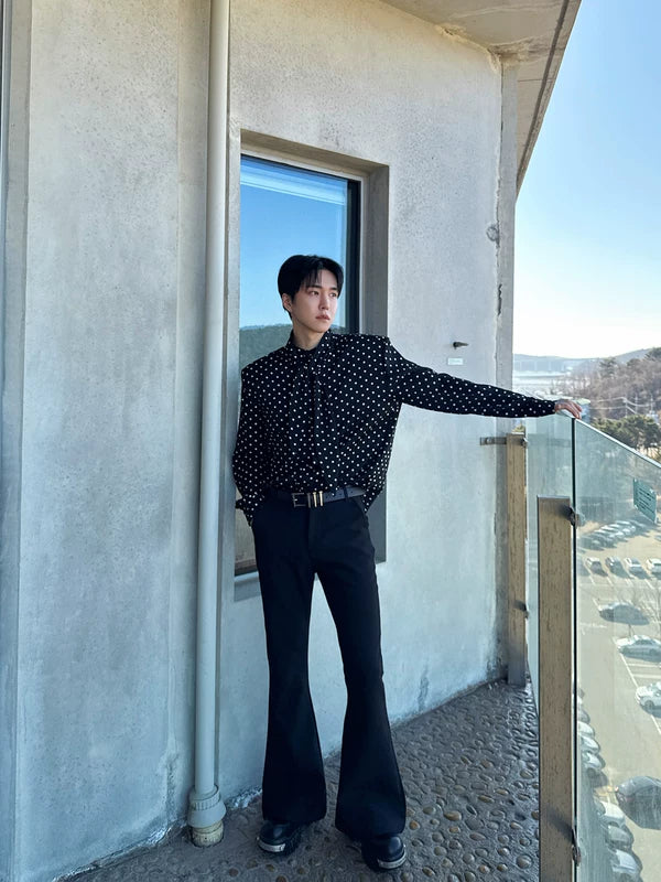 Polka Dot Long Sleeve Button Up Shirt 3