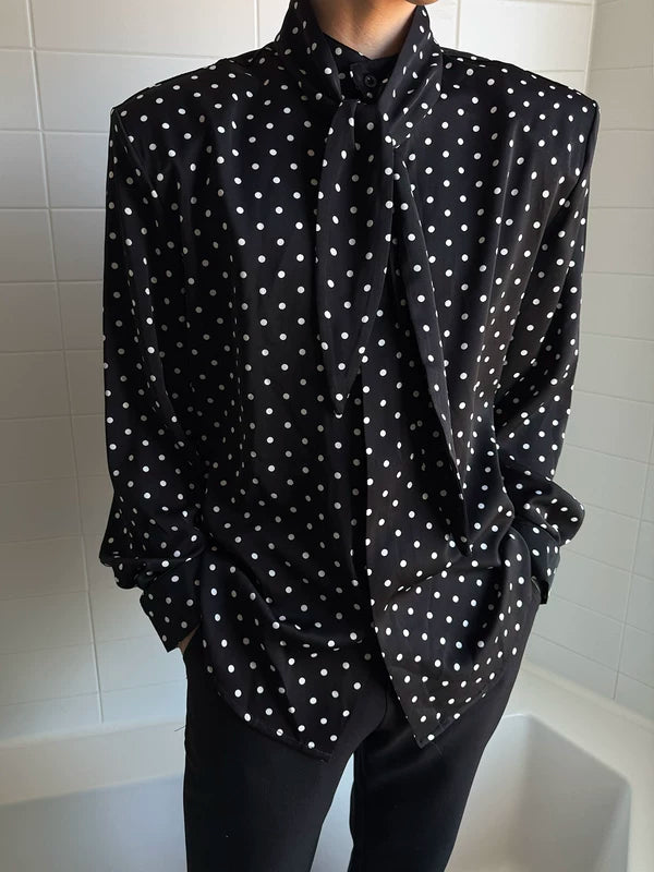 Polka Dot Long Sleeve Button Up Shirt 5