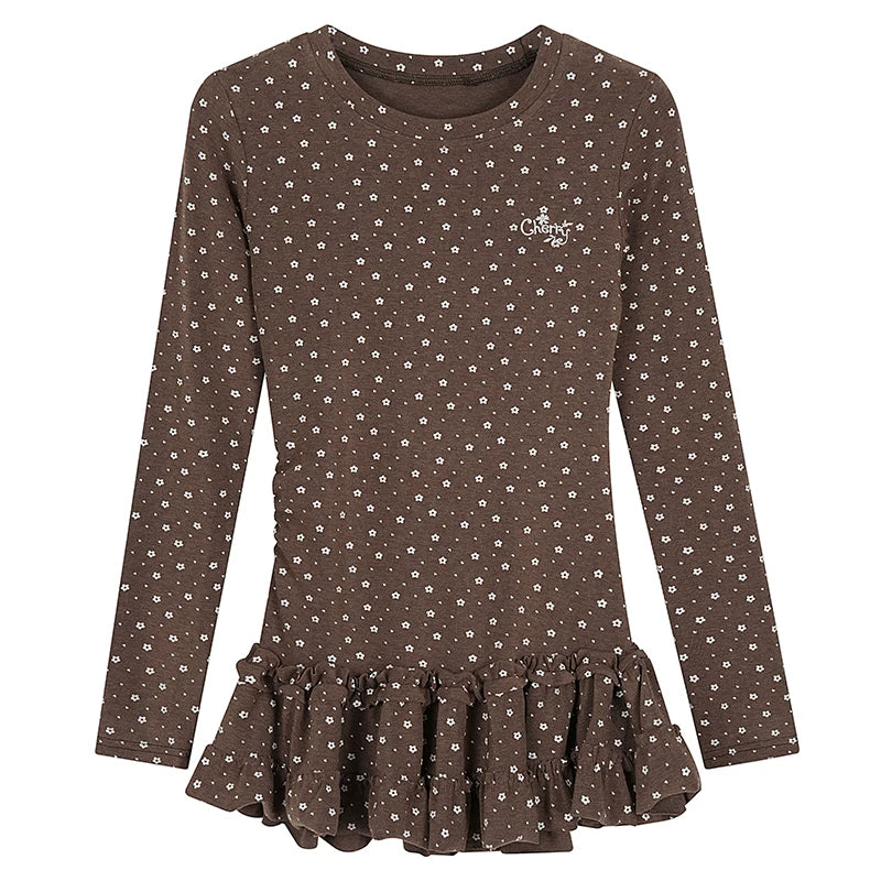 Polka Dot Peplum Long-Sleeve T-Shirt 5