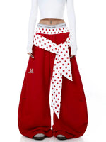 Polka Dot Tie-Waist Wide Leg Pants 2