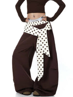 Polka Dot Tie-Waist Wide Leg Pants 3