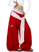 Polka Dot Tie-Waist Wide Leg Pants 4
