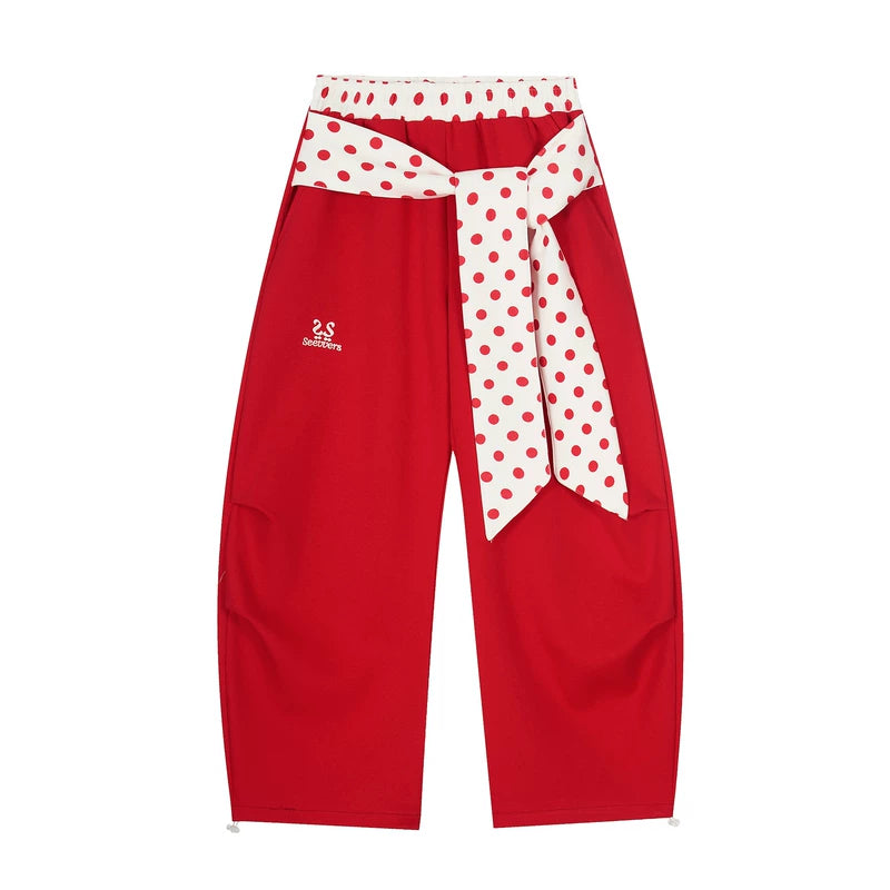 20278:28326,6013406105948,20278:28326,6013406105949,20278:28326,6013406105950,20278:28326,6013406105951,6013406105948,6013406105949,6013406105950,6013406105951, Polka Dot Tie-Waist Wide Leg Pants