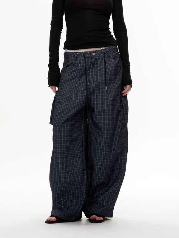 Polka Dot Wide Leg Cargo Pants 4