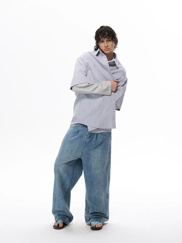 Polka Dot Wide Leg Denim Pants 3