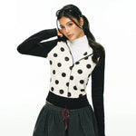 Polka Dot Zip Up Hooded Cardigan 3