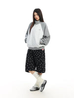 Polka Dot Zip-Up Stand Collar Jacket 3