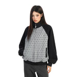 6195609035442,6195609035443,6195609035444, Polka Dot Zip-Up Stand Collar Jacket