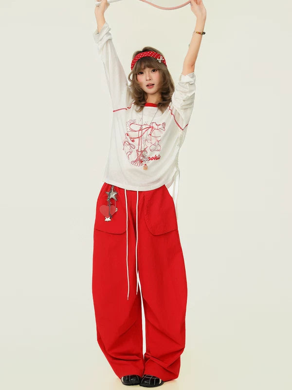 Pony Print Sheer Long Sleeve Pullover 5