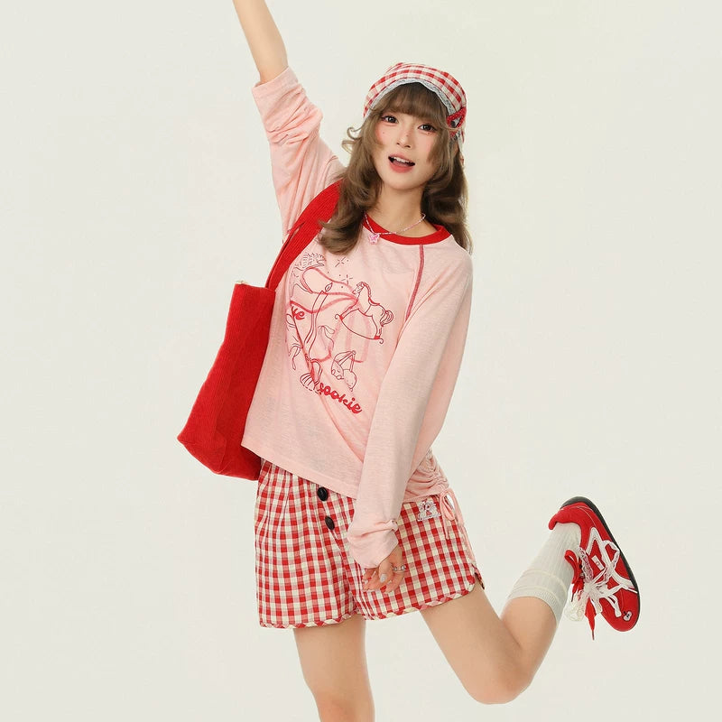 6203264011136,6203264011138,6030475216858, Pony Print Sheer Long Sleeve Pullover