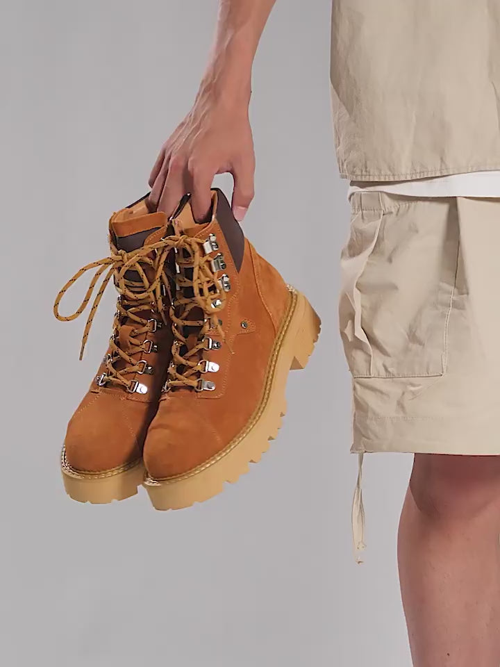 Cowhide Genuine Leather Retro Work Boots