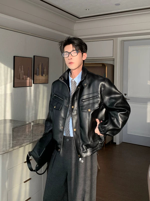 PU Leather Motorcycle Jacket 5