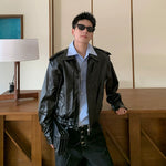 6183556510153,6183556510154,6183556510155, PU Leather Motorcycle Jacket with Lapel