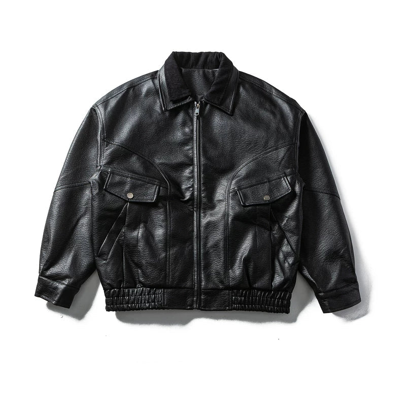 6012103216353,6012103216354,6012103216355,6012103216356,6012103216357, PU Leather Retro Motorcycle Jacket