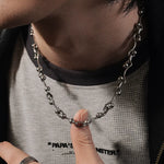 Punk S-Shaped Titanium Steel Chain Necklace 2