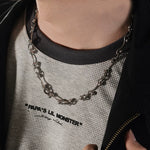 Punk S-Shaped Titanium Steel Chain Necklace 3