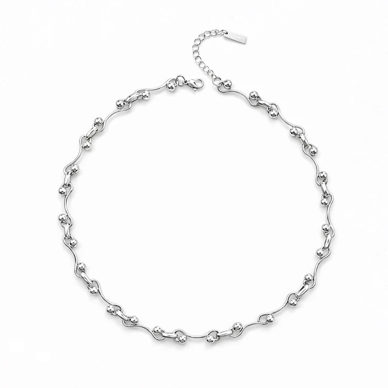 ,6185981902037, Punk S-Shaped Titanium Steel Chain Necklace