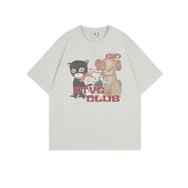 1627207:30155,6023971352623,1627207:30155,6023971352624,1627207:30155,6023971352625,1627207:30155,6023971352626,1627207:30155,6023971352627,6023971352623,6023971352624,6023971352625,6023971352626,6023971352627, Puppy Graphic Crew Neck Loose T-Shirt