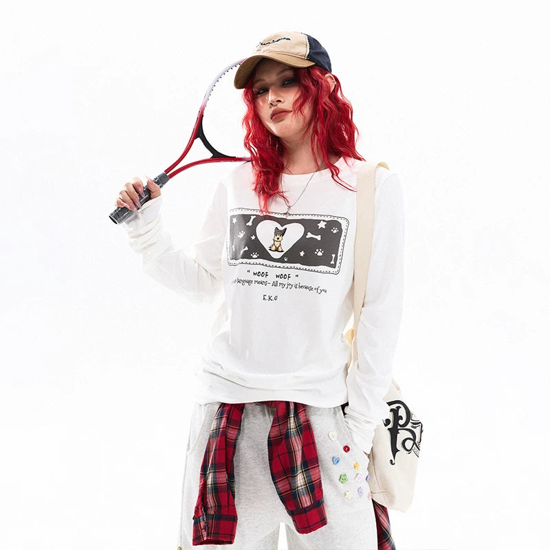 24881:28320,6178480994945,24881:28320,6178480994946,24881:28320,6178480994947,28044:28315,6178480994945,28044:28316,6178480994946,28044:28317,6178480994947,6178480994945,6178480994946,6178480994947, Puppy Print Long Sleeve Graphic T-Shirt