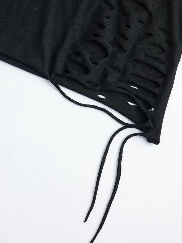 Python Print Distressed Tassel Pullover Top 5