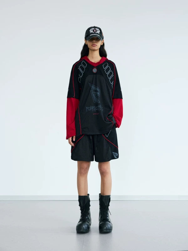 Racing-Inspired Mesh Hooded Long Sleeve Jersey 3