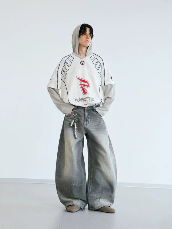 Racing-Inspired Mesh Hooded Long Sleeve Jersey 5