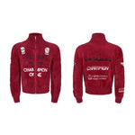 6141949491264,6141949491265,6141949491266,6141949491267, Racing Patch Fuzzy Zip Cardigan Sweater