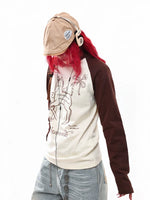 Raglan Long Sleeve Horse Print Turtleneck 2