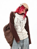 Raglan Long Sleeve Horse Print Turtleneck 3