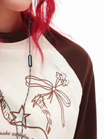 Raglan Long Sleeve Horse Print Turtleneck 5