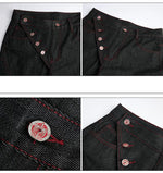 Raw Denim Flared Pants with Side Vents 5